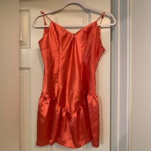 Vintage Victoria's Secret Sexy Silky Salmon Nightgown - medium